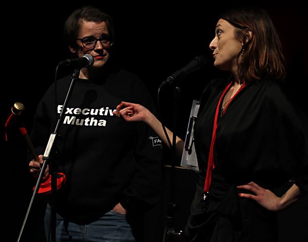 WORD!Slam Reigning Champion, Rosa Fernandez with Lydia Towsey: Image by Andrew Lee<br />