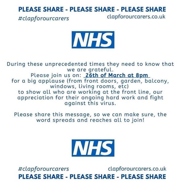 Join us after our 7.30pm premier screening - for a live doorstep applause for our colleagues at the NHS. 