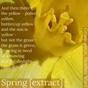 Spring - poem extract. <br />Words - patients and staff, Heather Ward, LPT<br />Image - Scott Bridgwood<br />Design - Lydia Towsey<br />